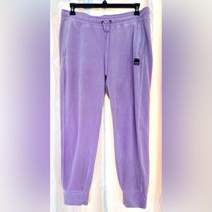 DKNY Sport luxurious velour track pants in lavender size large